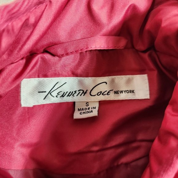 Kenneth Cole Puffer Vest Womens Small Pink Quilted Button Up - Picture 7 of 13